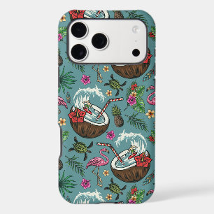 Retro surf tropical themed pattern iPhone 17 pro max case