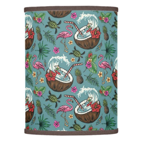 Retro surf tropical themed pattern lamp shade