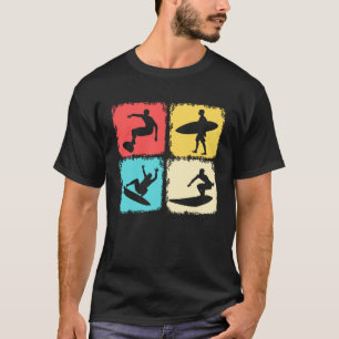 Retro Surfboard Surfing Wave Riding Surfer T-Shirt