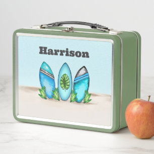 Retro Surfboards Metal Lunch Box