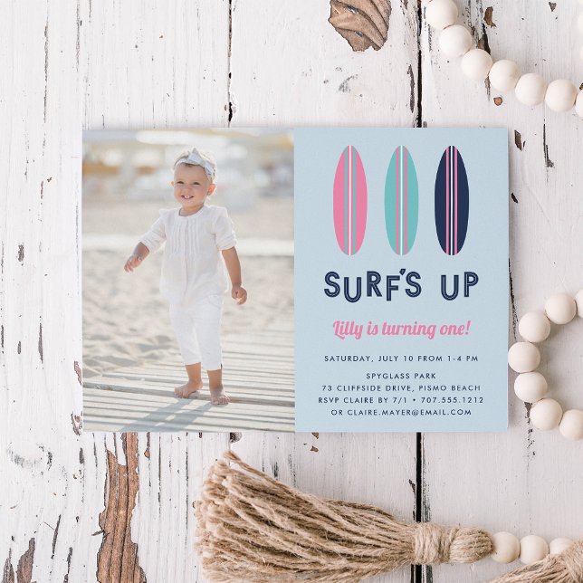 Retro Surfboards | Photo Birthday Party Invitation (Creator Uploaded)