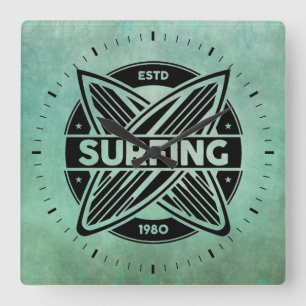 Retro Surfboards Wall Clock