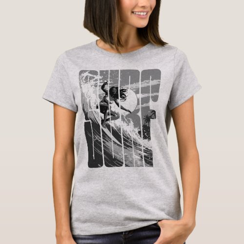 Retro Surfer An Illustrated Journey Back in Time T_Shirt