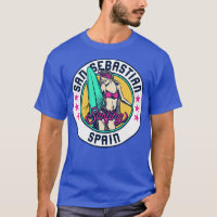 Retro Surfer Babe Badge San Sebastian Spain