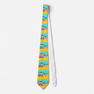 Retro Surfer Couple Tie