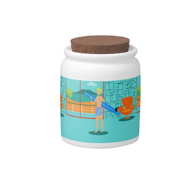 Retro Surfer Dude Candy Jar (Front)
