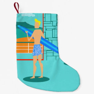 Retro Surfer Dude Christmas Stocking