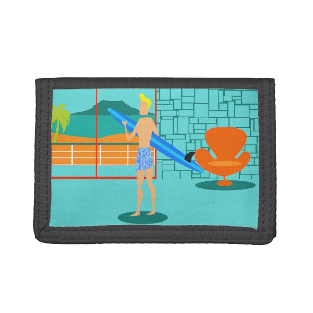 Retro Surfer Dude Nylon Wallet (Front)