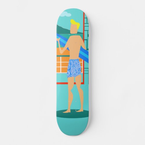 Retro Surfer Dude Skateboard