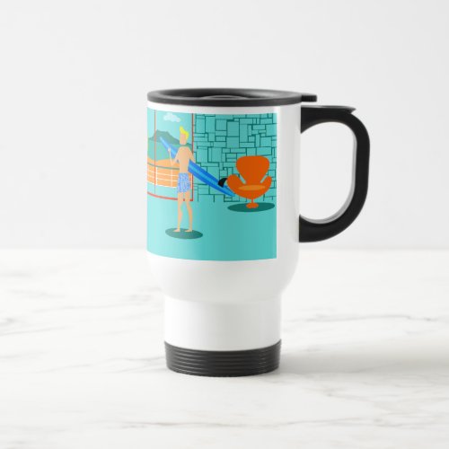 Retro Surfer Dude Travel Mug