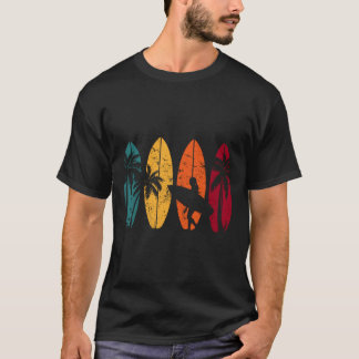 Retro Surfer Gift Vintage Surfing Surf Board Beach T-Shirt