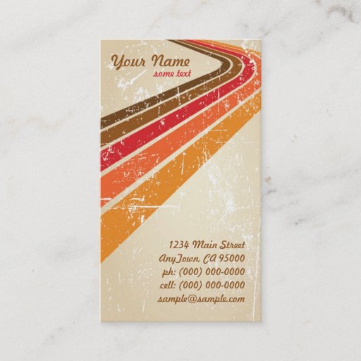 Customizable Retro Surfer Stripes Business Card