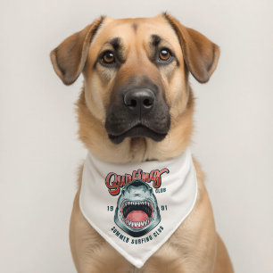 Retro Surfing Club Vintage Graphic Tee Pet Bandana Collar
