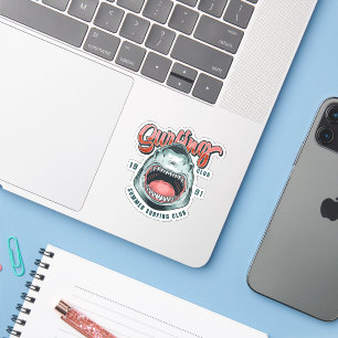 Retro Surfing Club Vintage Graphic Tee Sticker