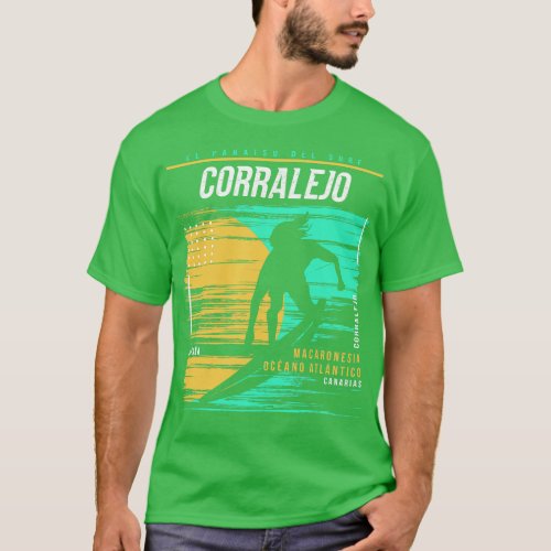 Retro Surfing Corralejo Spain Vintage Surfer Beach T_Shirt