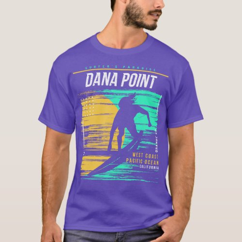 Retro Surfing Dana Point California Vintage Surfer T_Shirt