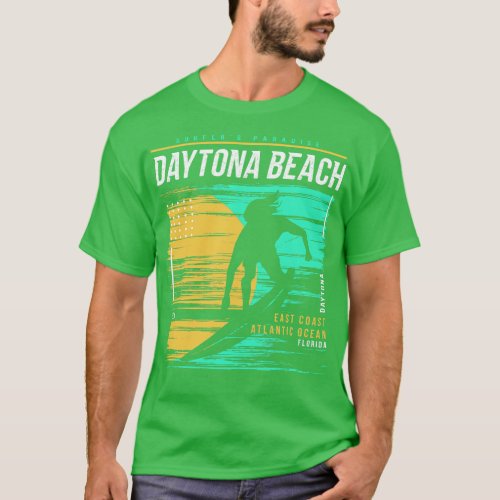 Retro Surfing Daytona Beach Florida Vintage Surfer T_Shirt