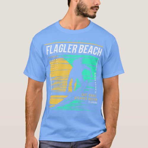Retro Surfing Flagler Beach Florida Vintage Surfer T_Shirt