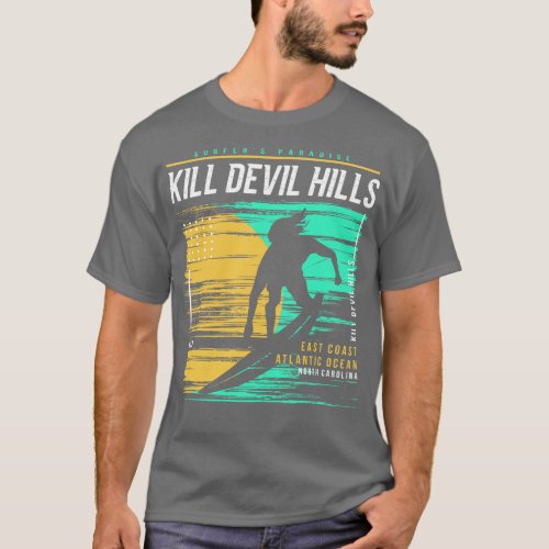 Retro Surfing Kill Devil Hills North olina Vintage T_Shirt