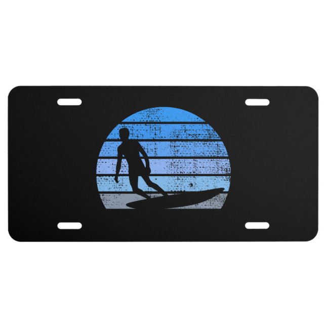 Retro Surfing License Plate (Front)