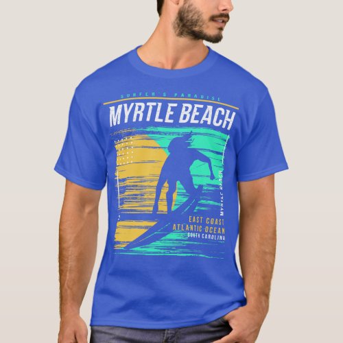 Retro Surfing Myrtle Beach South olina Vintage Sur T_Shirt
