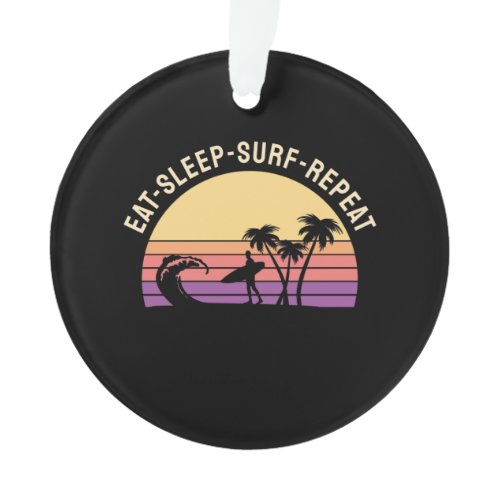 Retro Surfing Ornament