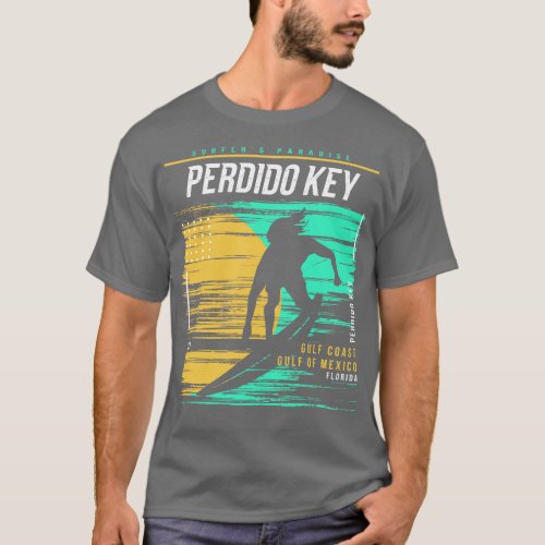 Retro Surfing Perdido Key Florida Vintage Surfer B T_Shirt