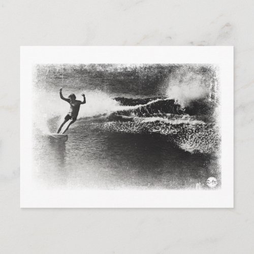 retro surfing postcard