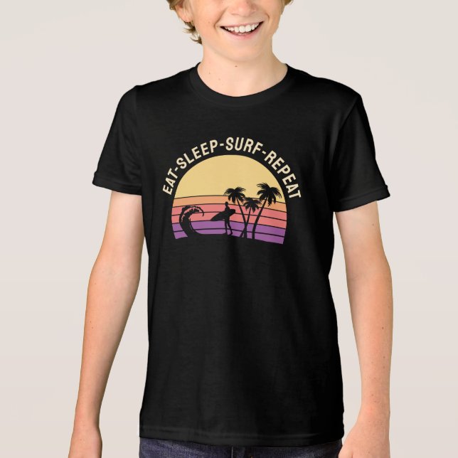 Retro Surfing Tri-Blend Shirt (Front)