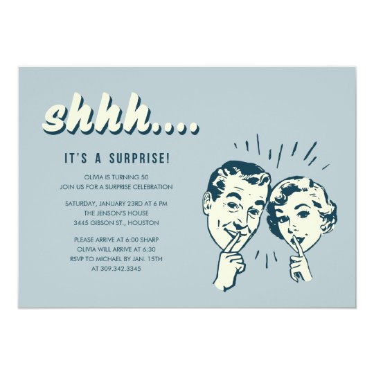 Retro Surprise Birthday Invitations | Zazzle