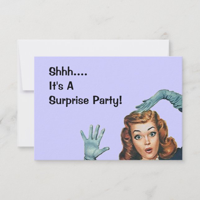 Retro Surprise Party Fun Expression Vintage Style Invitation (Front)