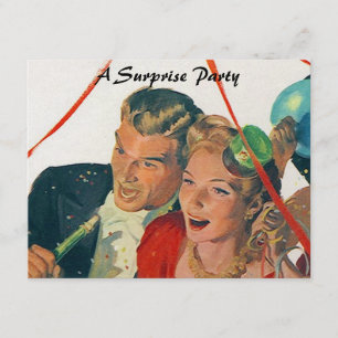 Retro Surprise Party Golden Anniversary Invites