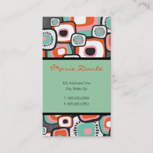 Retro Sushi Flower Squares Custom Profile Card