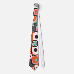 Retro Sushi Flower Squares Custom Tie
