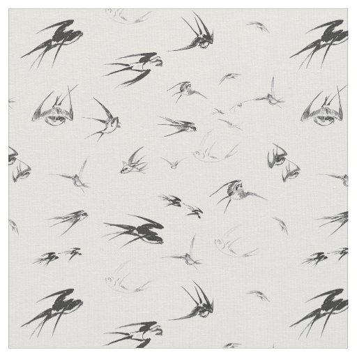 Retro Swallow Bird Nature Animal Fabric
