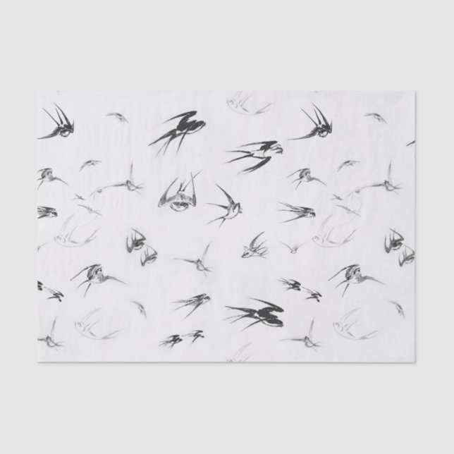 Retro Swallow Bird Nature Animal Tissue Paper (Front)