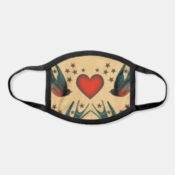 Retro Swallows And Stars Face Mask by trendyteeshirts at Zazzle