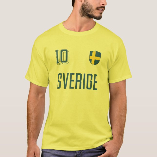 Retro Sweden Soccer Jersey Swedish Number 10 Sveri T-Shirt (Front)