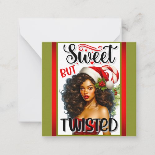 Retro Sweet but Twisted Christmas Pinup Note Card