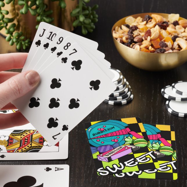 Retro Sweet Like Candy Poker Cards (In Situ)