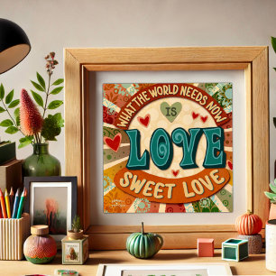 Retro Sweet Love Fun Modern Inspiring Quote Poster