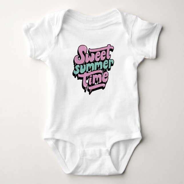 Retro Sweet Summer Time Baby Bodysuit (Front)