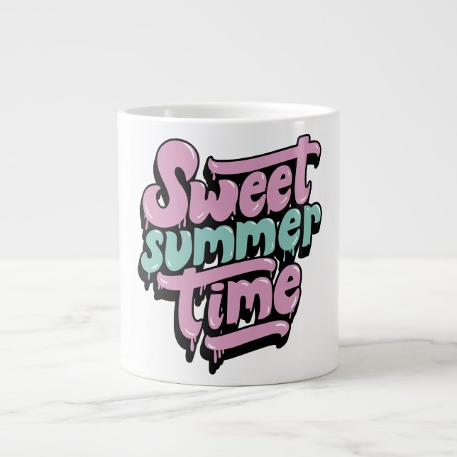 Retro Sweet Summer Time Giant Coffee Mug (Front)