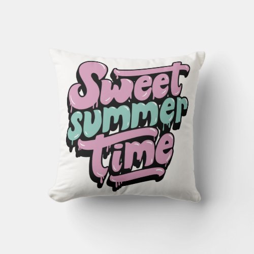 Retro Sweet Summer Time Throw Pillow