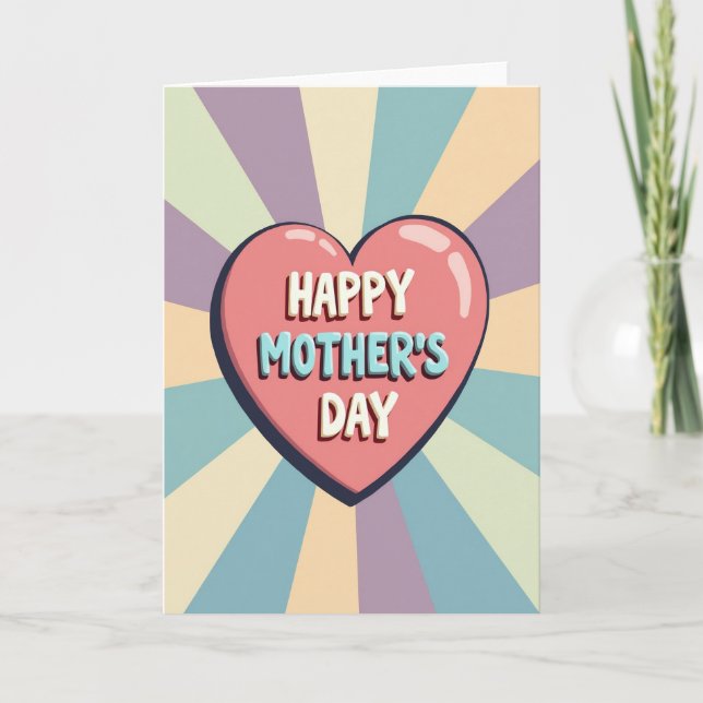 Retro Sweetest Mom Burst Card (Front)