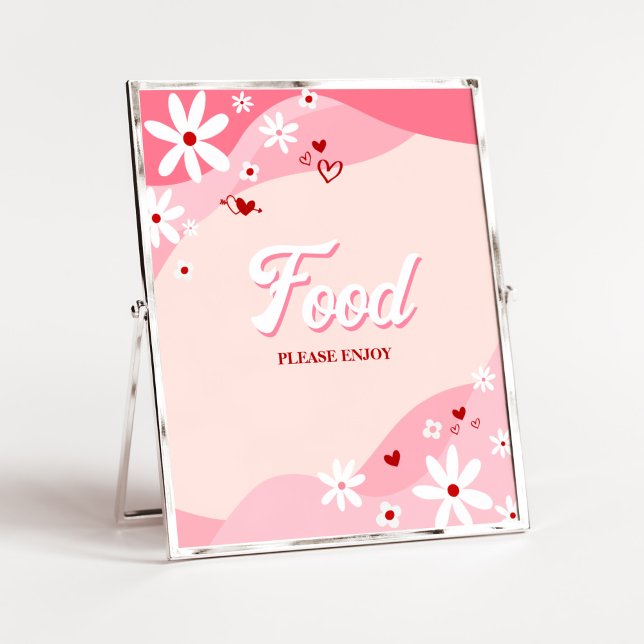 Retro Sweetheart Baby Shower Food Poster (Retro Sweetheart Baby Shower Food Sign)