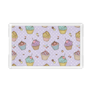Retro Sweets Pattern Acrylic Tray