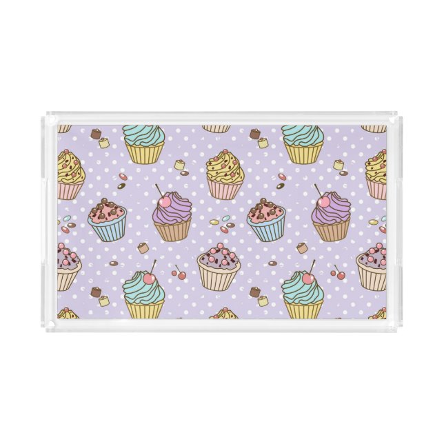 Retro Sweets Pattern Acrylic Tray (Front)