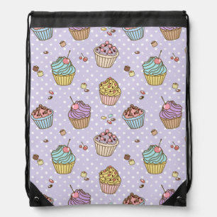 Retro Sweets Pattern Drawstring Bag