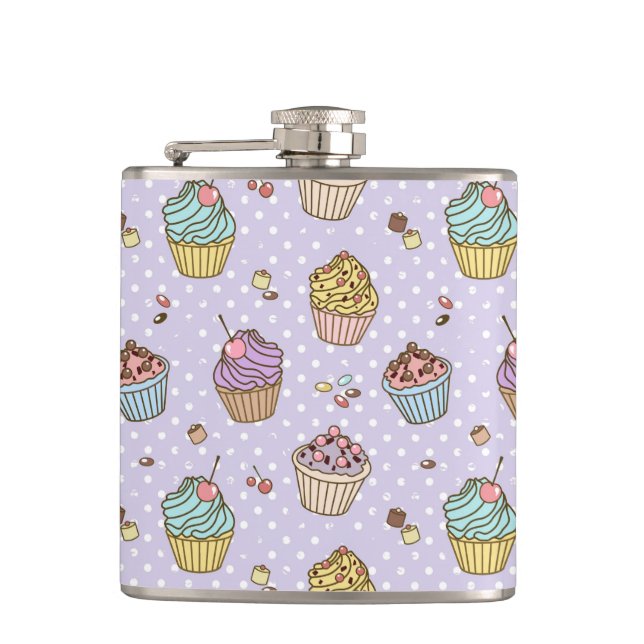 Retro Sweets Pattern Flask (Front)